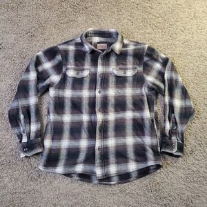 Orvis Big Bear Heavyweight Double Brushed Flannel Shirt Brown Men's Sz Medium LS